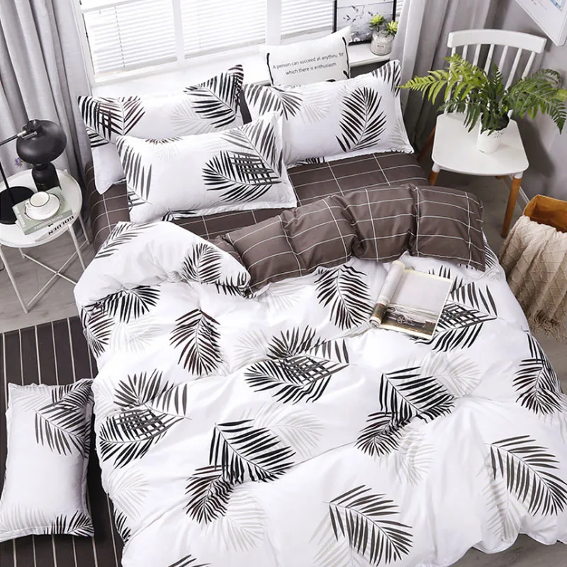 

Home Simple Bedding Sets With Pillowcase Duvet Cover Sets Bed Sheet Sanded Single Double Queen Size Quilt Covers Bedclothes
