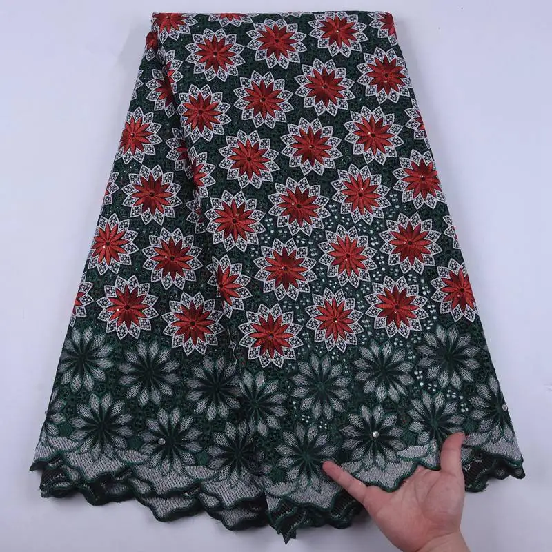 Последняя африканская сухая хлопчатобумажная кружевная ткань 2020 высокое