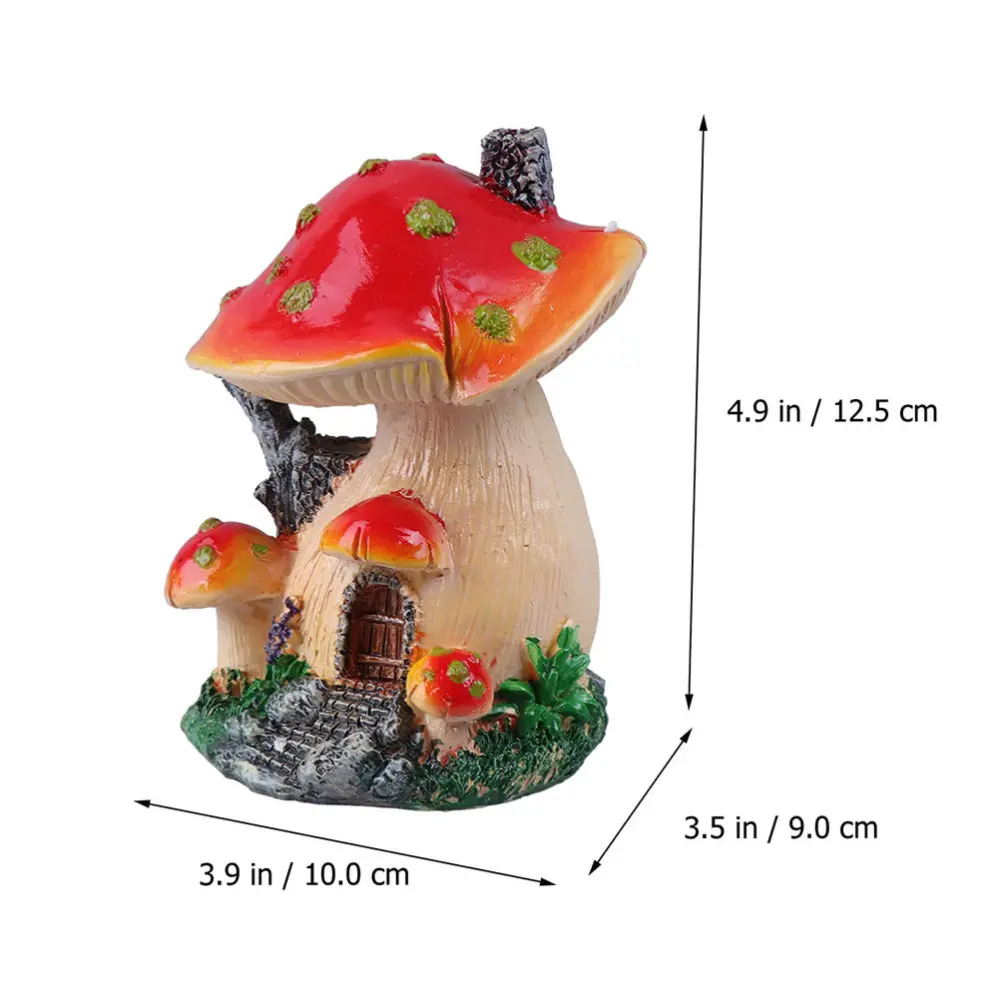

2pcs Mini Mushroom Ornaments Resin Mushroom Miniature Home Mushroom Decoration