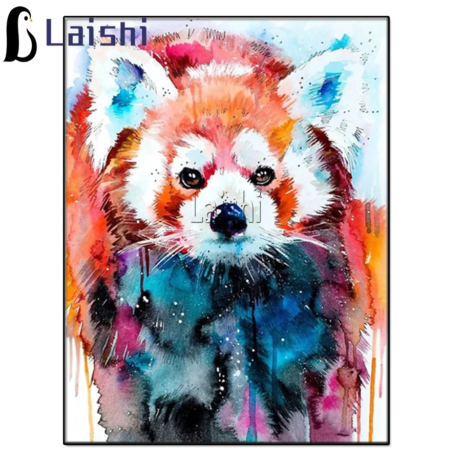 

Colorful Animal Raccoon 5D DIY Diamond Painting red panda full Square round stone 3D Rhinestone Embroidery Mosaic Wall Decor