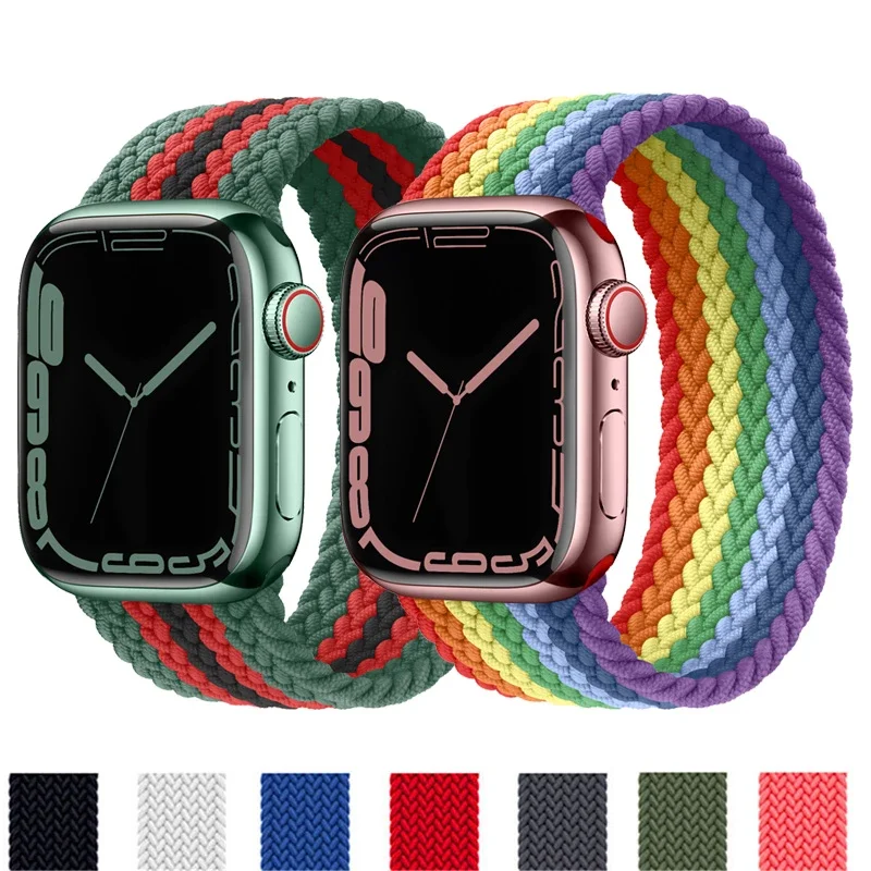 

Braided SOLO LOOP strap for Apple watch band 45mm 44mm 41mm 38mm 40mm 42mm Nylon bracelet correa Apple watch serie 7 SE 6 5 4 3