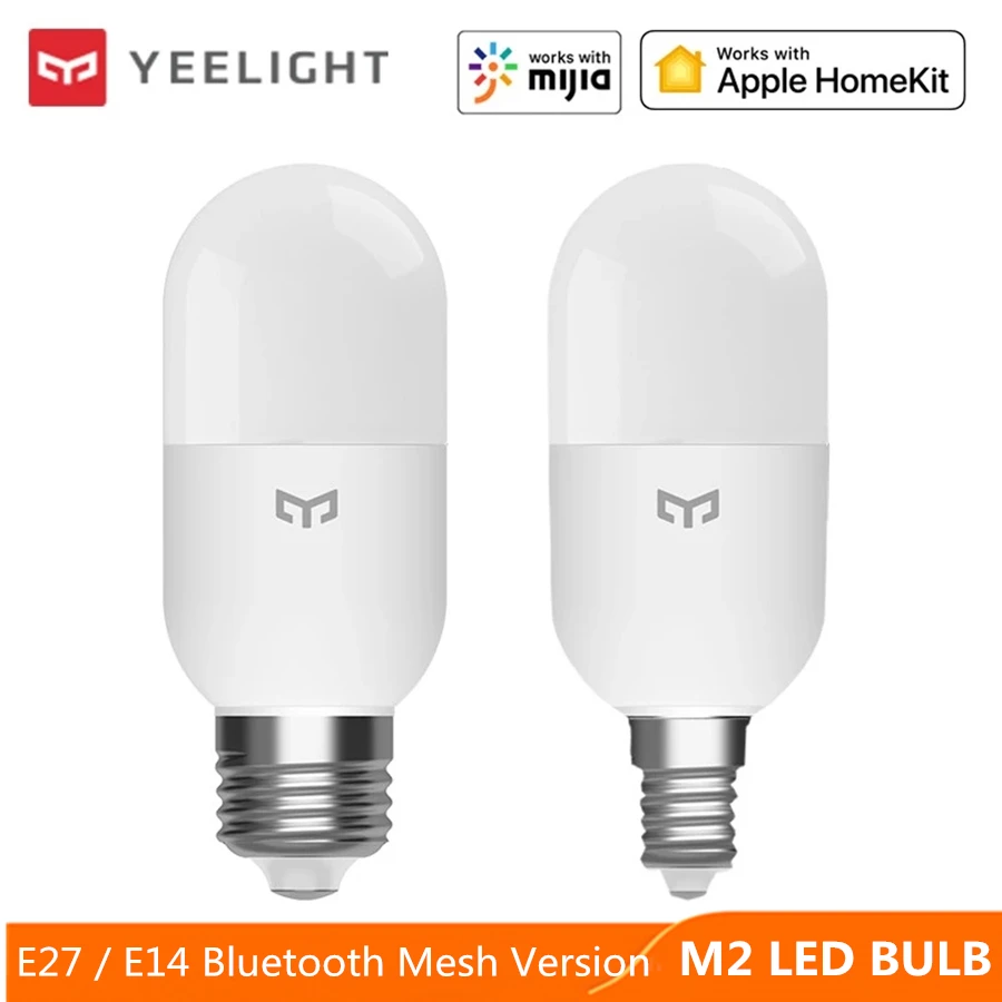 Умная Светодиодная лампа Yeelight M2 приглушаемая с сеткой и Bluetooth E27 E14 управлением