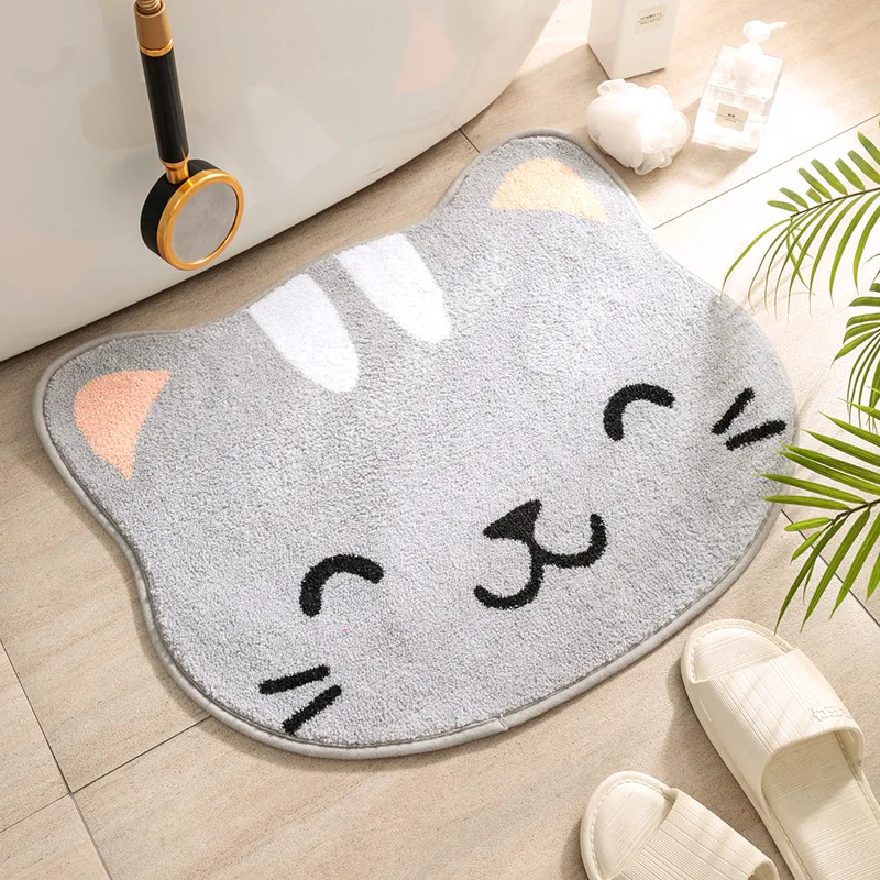 japan style cartoon cat door mat bath rug bathroom non slip mat toilet mat entrance door water absorption shower home dog carpet free global shipping