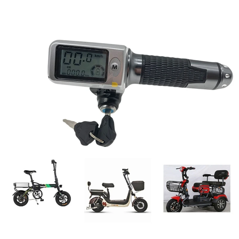 

speedometer/odometer+throttle+LCDdisplay36v48v60v+lock/cruise+battery indicator electric scooter bike MTB tricycle part