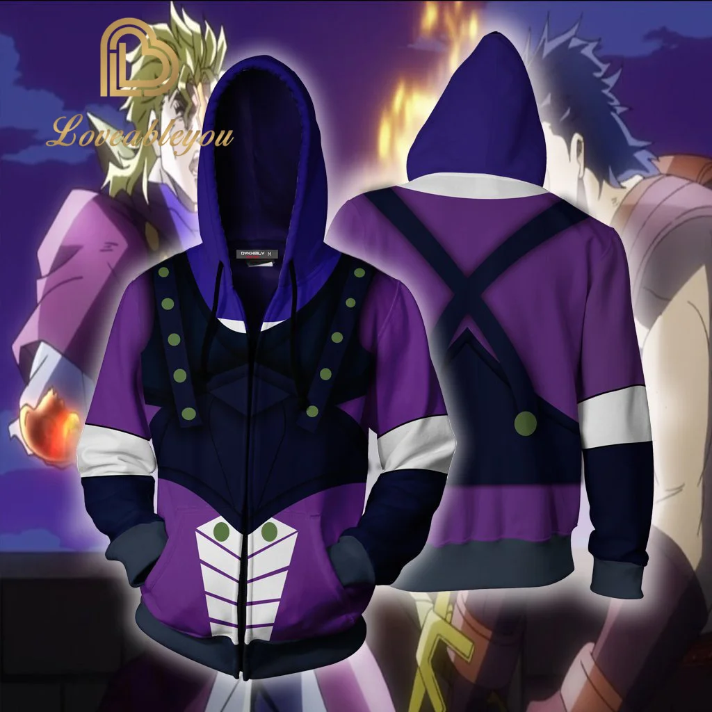 AE Унисекс Толстовка Новинка JOJO Необычные Приключения пуловер свитшот худи JOJO Косплей Harajuku толстовки с капюшоном спортивные костюмы - Цвет: AE