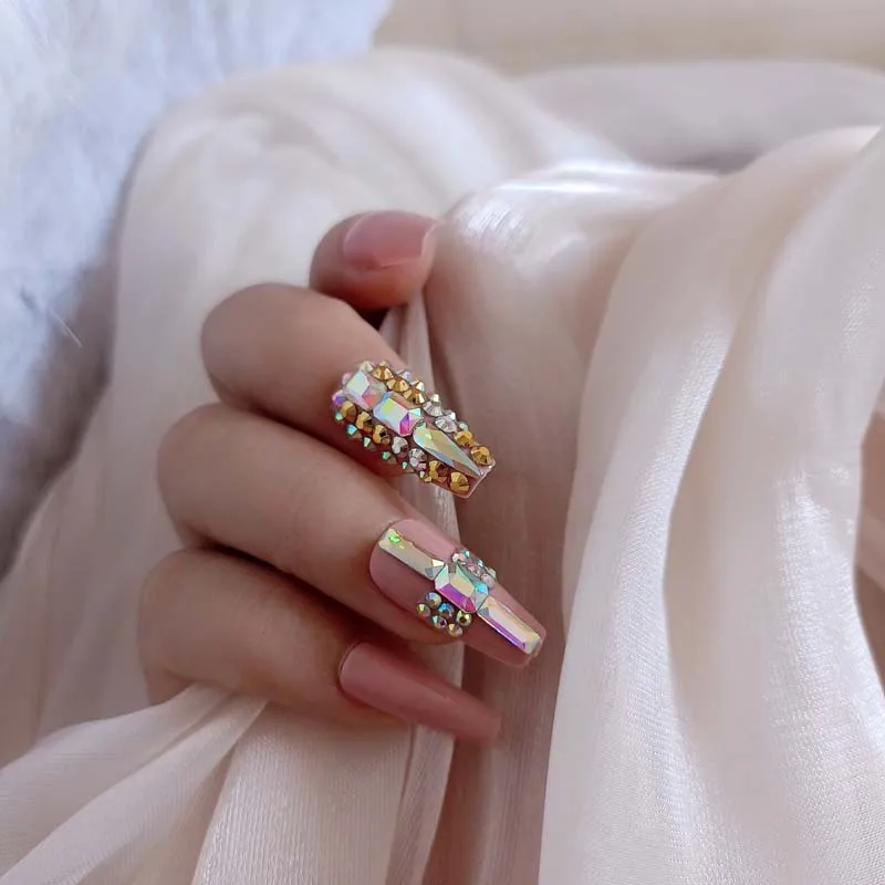 24 шт. новейшие яркие Длинные балетные искусственные ногти ручной работы с