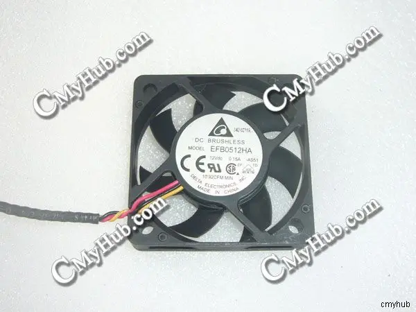 

For DELTA ELECTRONICS EFB0512HA AS51 DC12V 0.15A 5010 5CM 50mm 50x50x10mm 3pin Cooling Fan