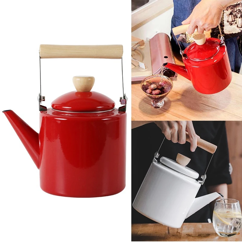 

Enameled Kettle Japanese Style Teapots 2 Litre for Halogen Most Stovetops Kungfu Tea Pots