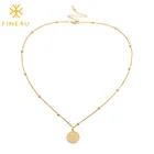 Ожерелье с монеткой зодиака FINE4U N712, астрологическое ожерелье с гороскопом, золотой медальон, ожерелье со знаком зодиака