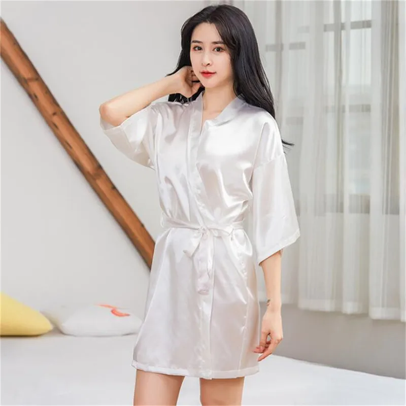 

New Summer Nightgowns V-neck Silk Solid color Women's Sleepwear Nightwear Plus Size Sleep&Lounge Nightdress Home Dress Sleepshir