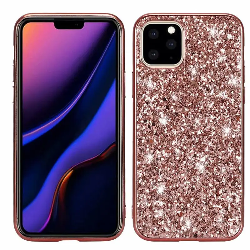 Чехол для iphone 11 i phone11 pro max Блестящий силиконовый чехол с блестками для iphone 11 с блестящими кристаллами
