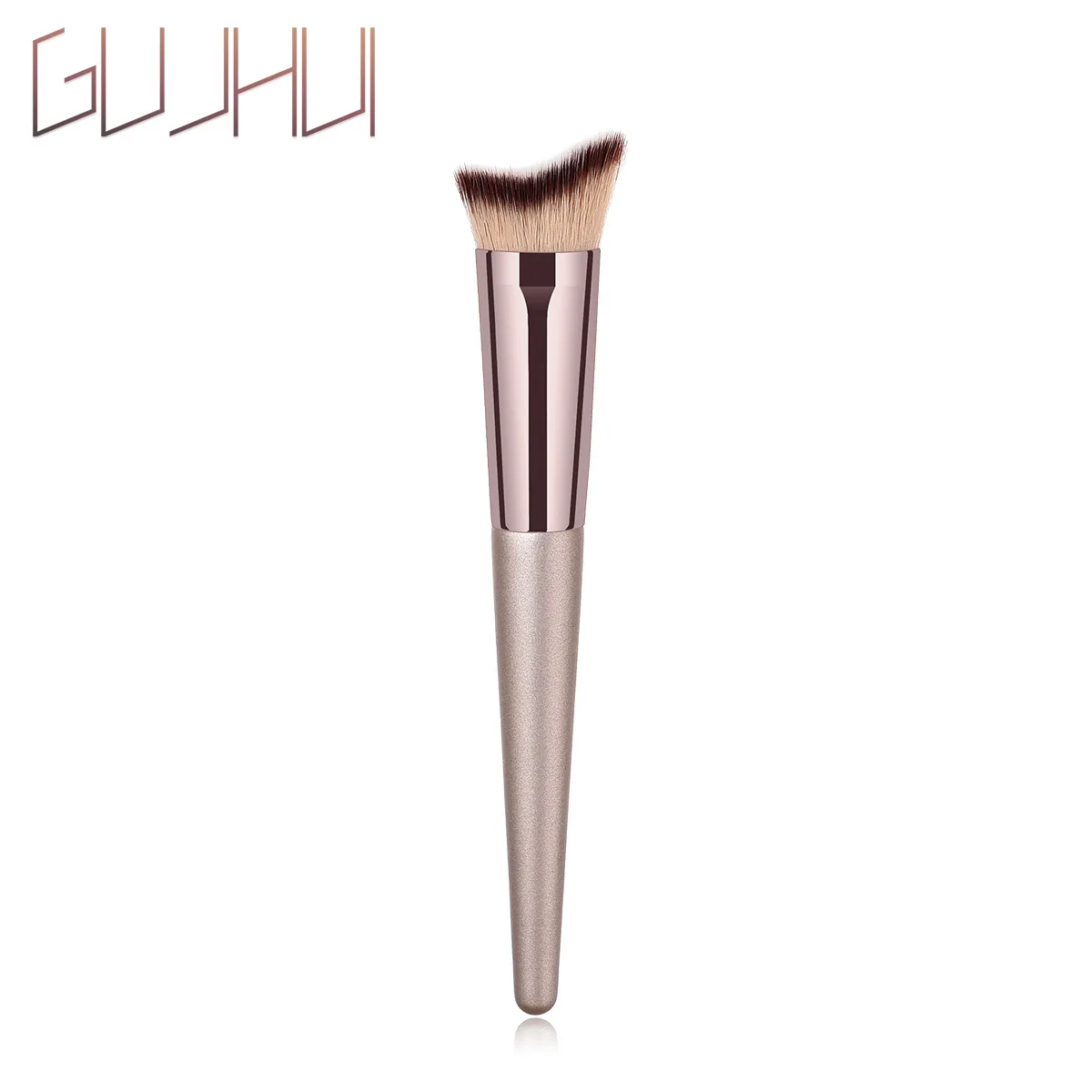 

GUJHUI Portable 10 pcs Makeup Brushes Tools Concealer Champagne Gold Set Eye Shadow Loose Powder Make Up Eyebrow Brush