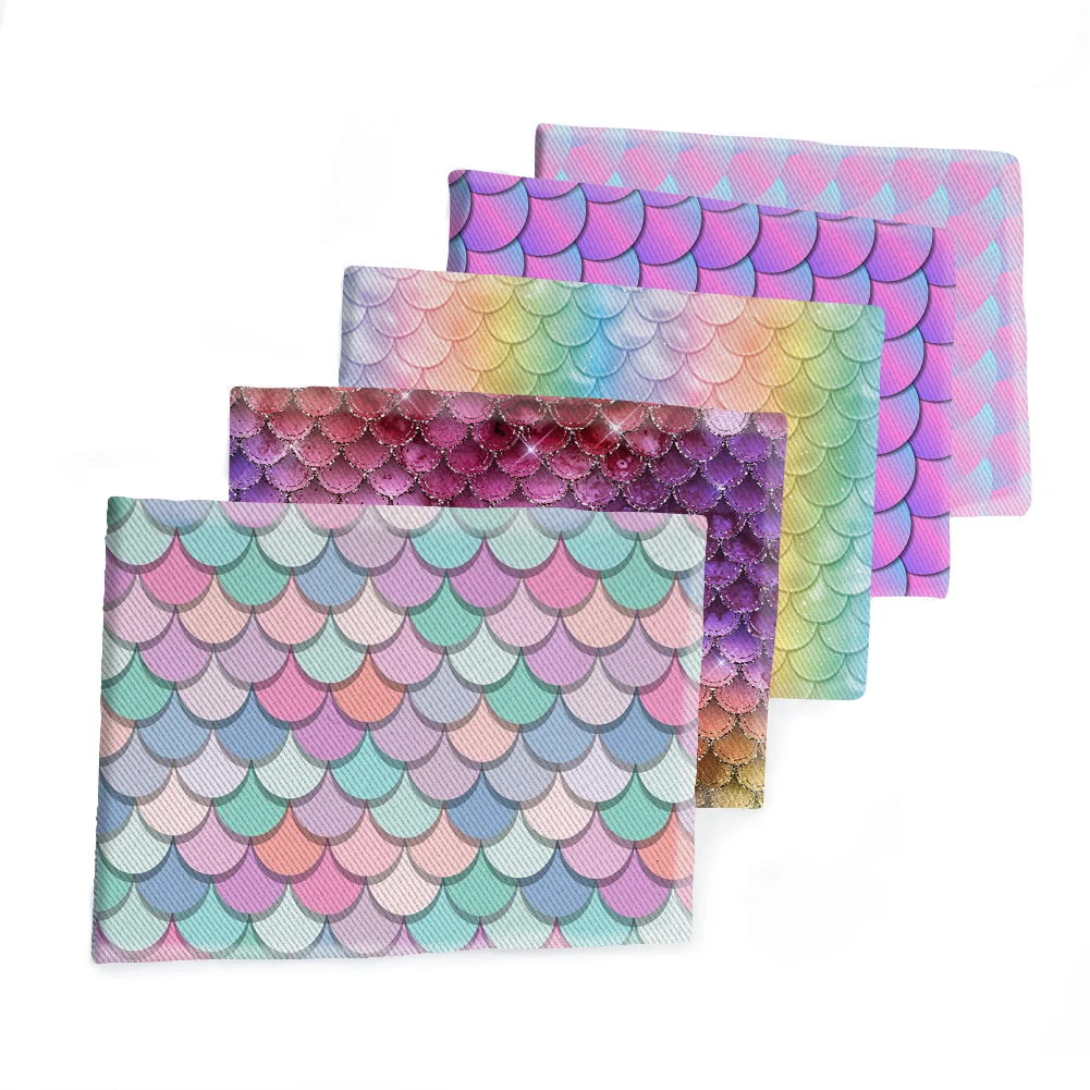 Разноцветная рыбья весовая ткань с принтом полиэфирный хлопок 50*145 см саржевая