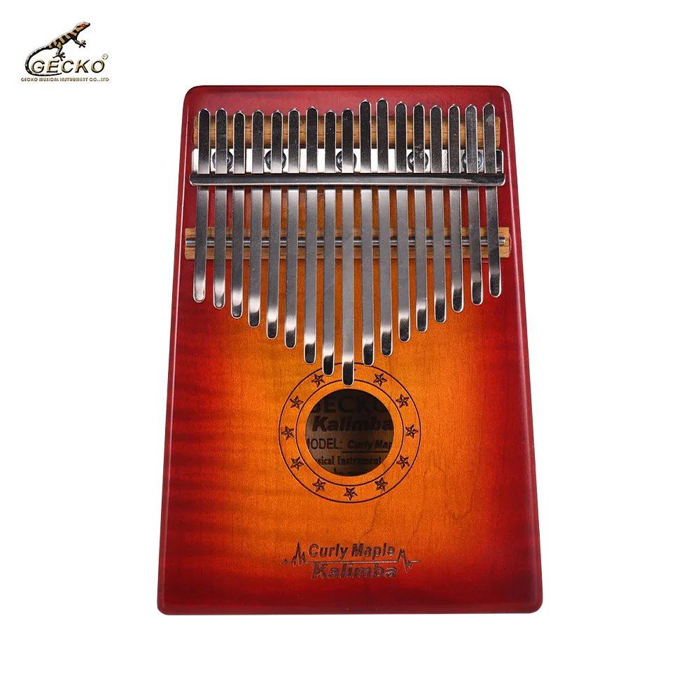 GECKO MC S 17 key Kalimba большой палец пианино Mbira кудрявый Клен Твердая Древесина с