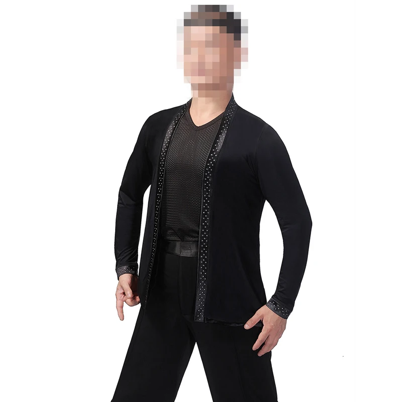 Стразы танцевальные топы для мужчин одежда латиноамериканских танцев Мужская