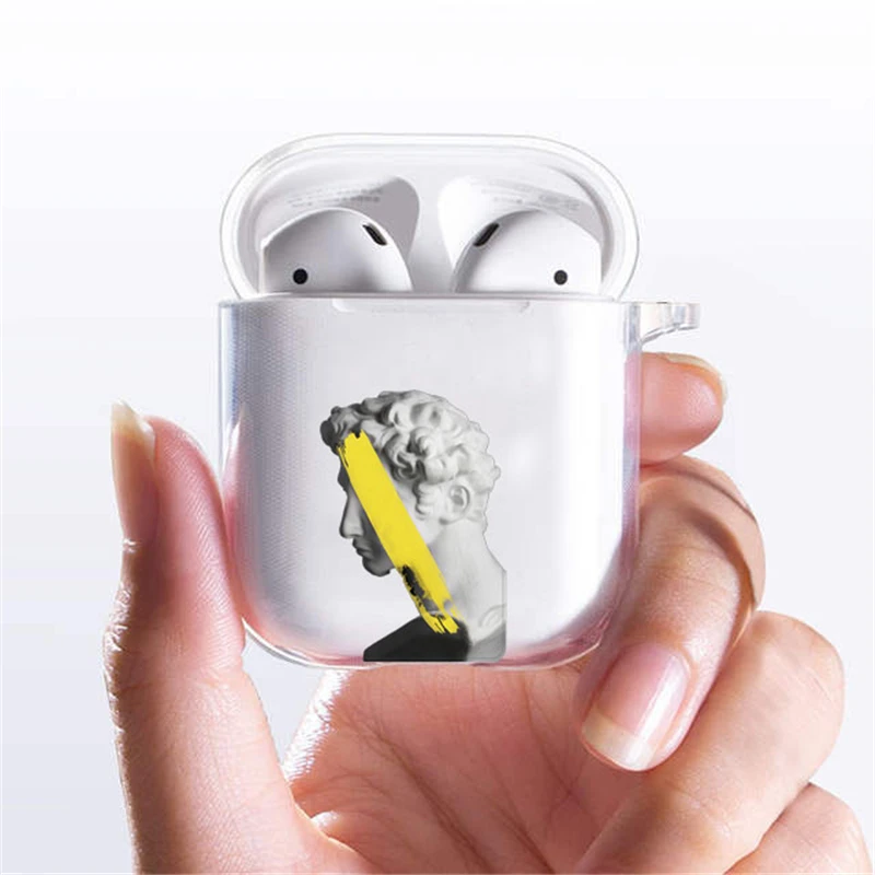 Абстрактная Римская Статуя сверкающий Медуза Давид чехол для Apple airpods s 1 2