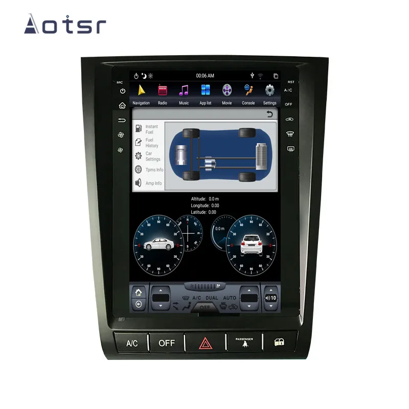 AOTSR чистый Android 9,0 Tesla стиль PX6 wifi Автомобильный gps навигатор для Lexus GS GS300 GS460 GS450 GS350 мультимедийный плеер SWC