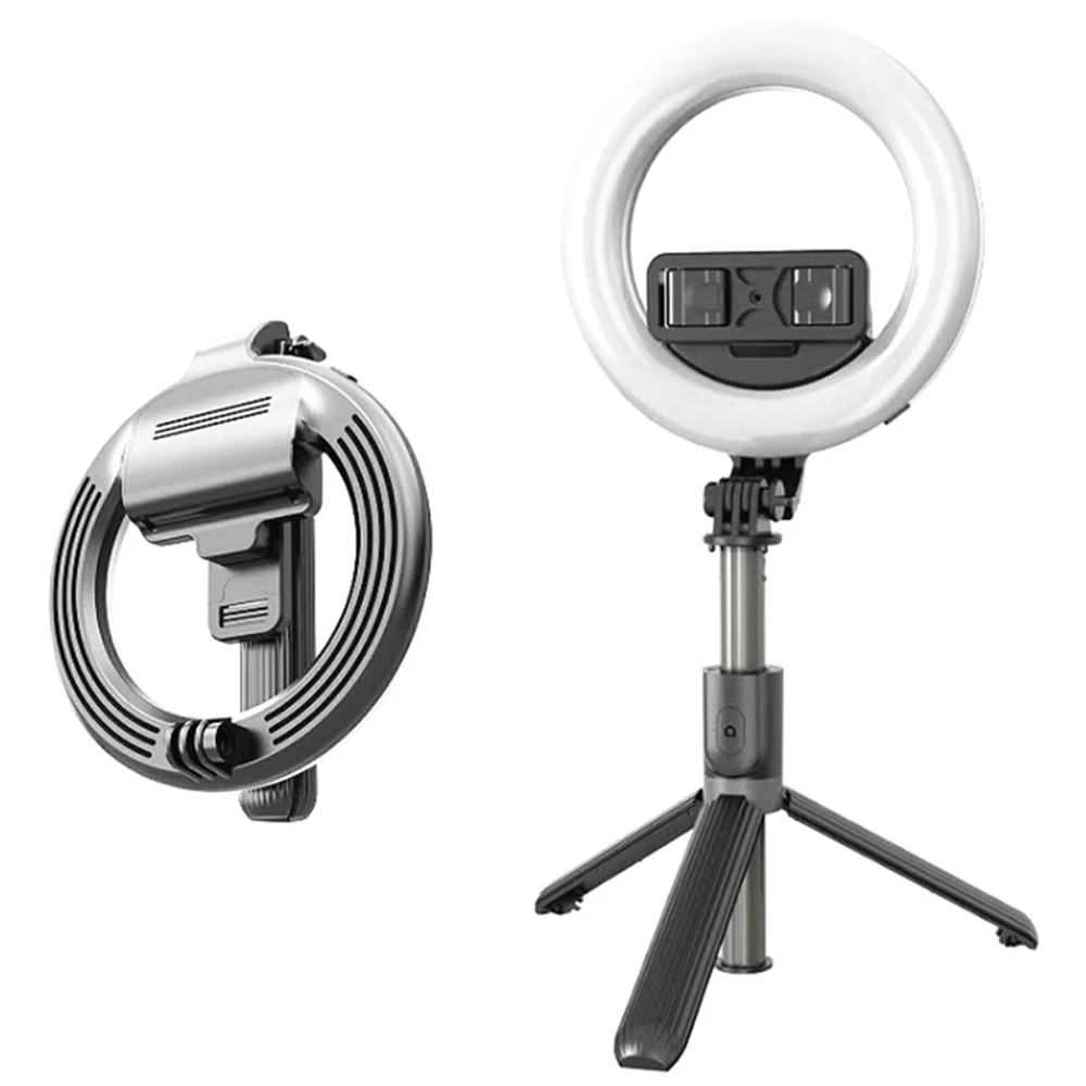 Портативный кольцевой светильник для селфи палки складной заряжаемый с палкой