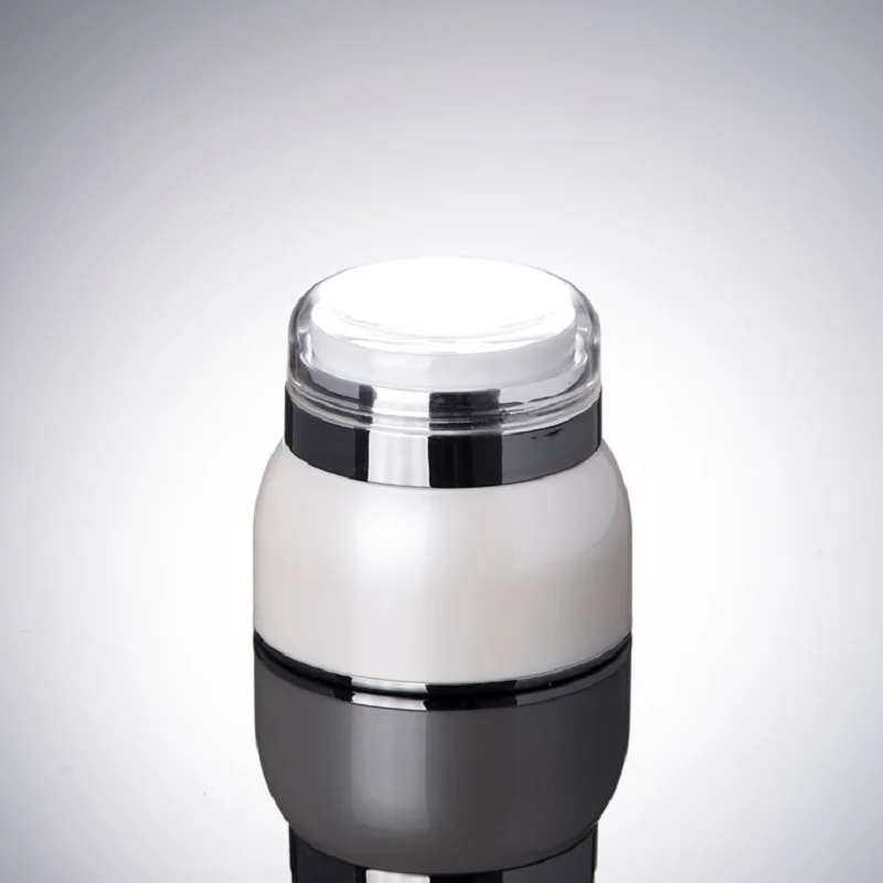 30g pearl white airless jar  silver collar Transparent lid airless bottle cream jar for serum/cream/essence/moisturize packing