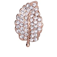 embellishment leaf brooch with copper alloy plating rose gold womens collar button
