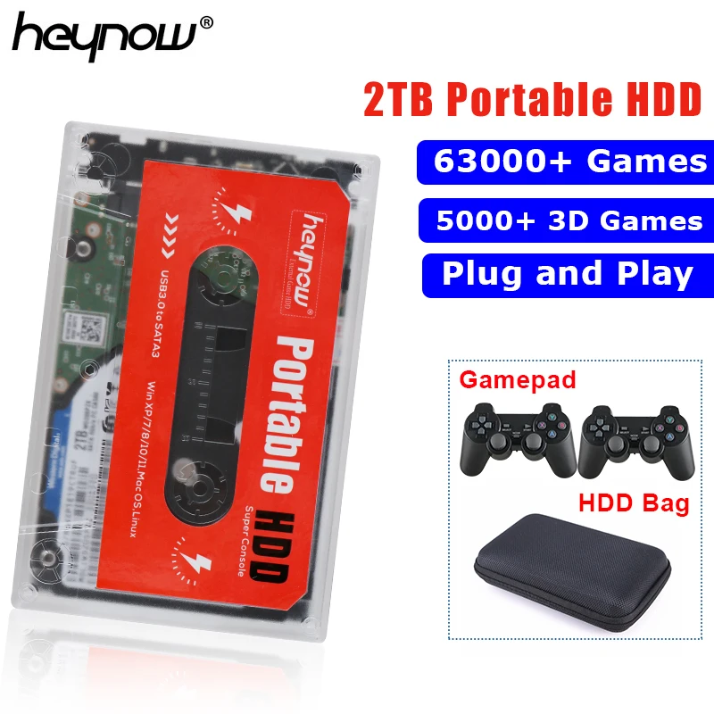 HEYNOW 2 ТБ HDD портативный внешний жесткий диск для игр Disk71000 + игры 5 дюйма SATA3.0