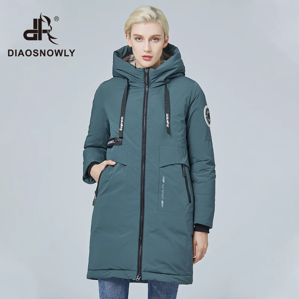 Diaosnowly 2020 модные женские парки на зиму длинный пуховик женский зимняя женская