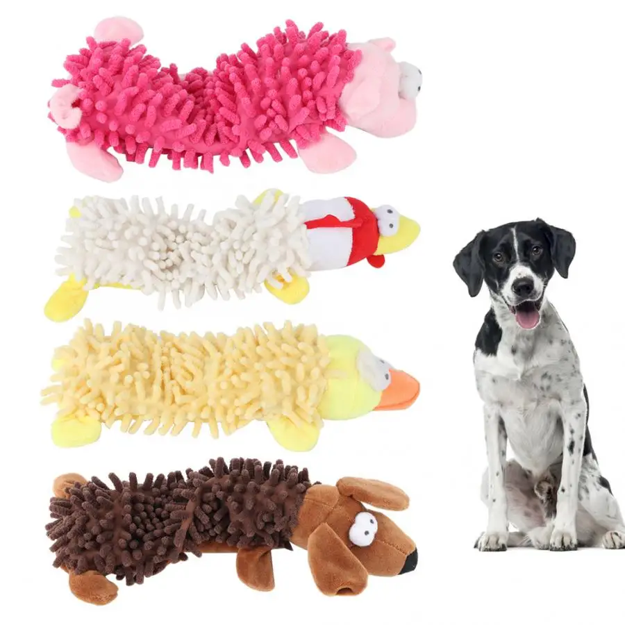 Пищащая игрушка для домашних животных прочная милая звуковая плюшевая собака