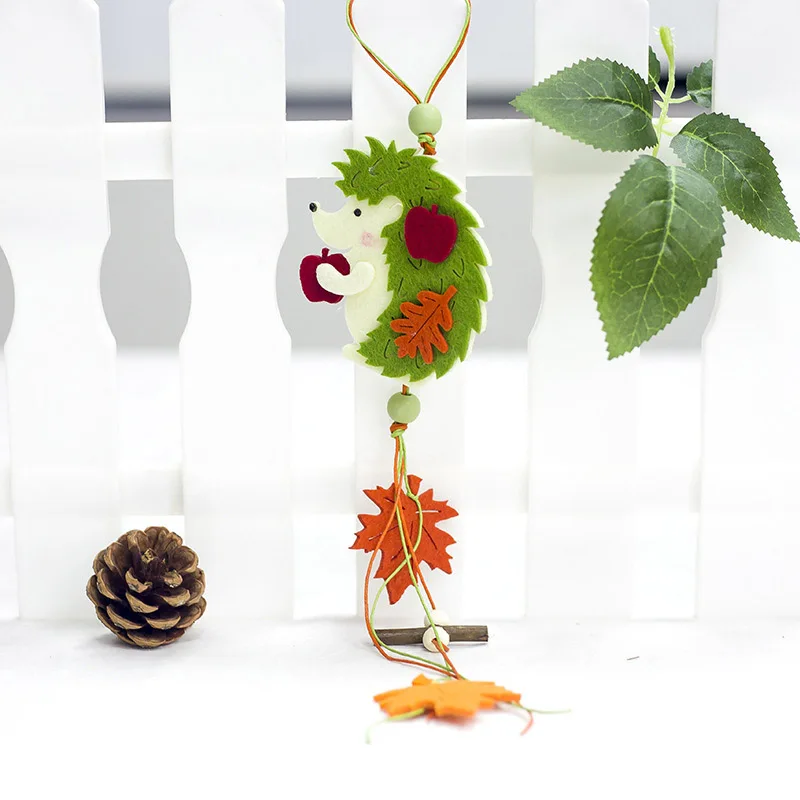 Креативный мультяшный фетровый ежик кленовый лист украшение для дома подвеска