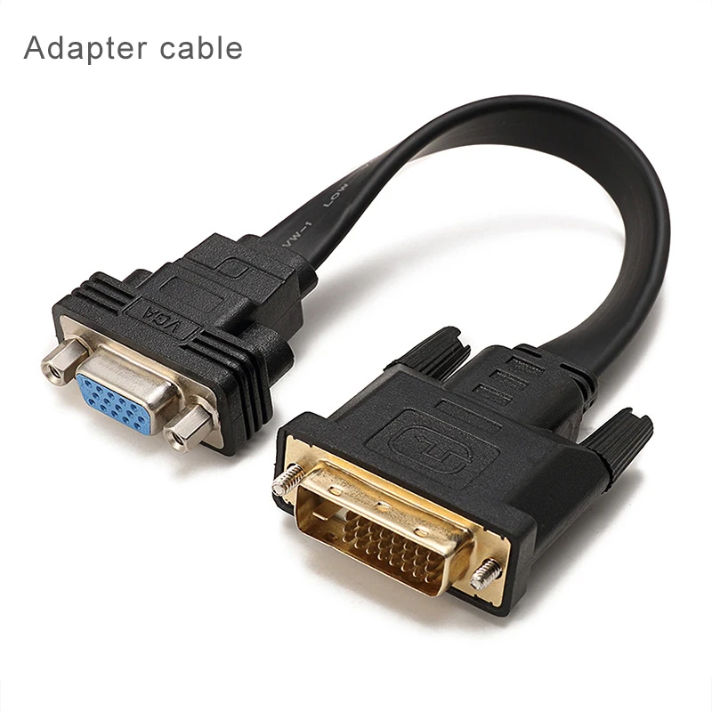 DVI-D 24 + 1 мужчина к VGA 15Pin HDTV Женский монитор адаптер Разъем плоский кабель HSJ-19 |