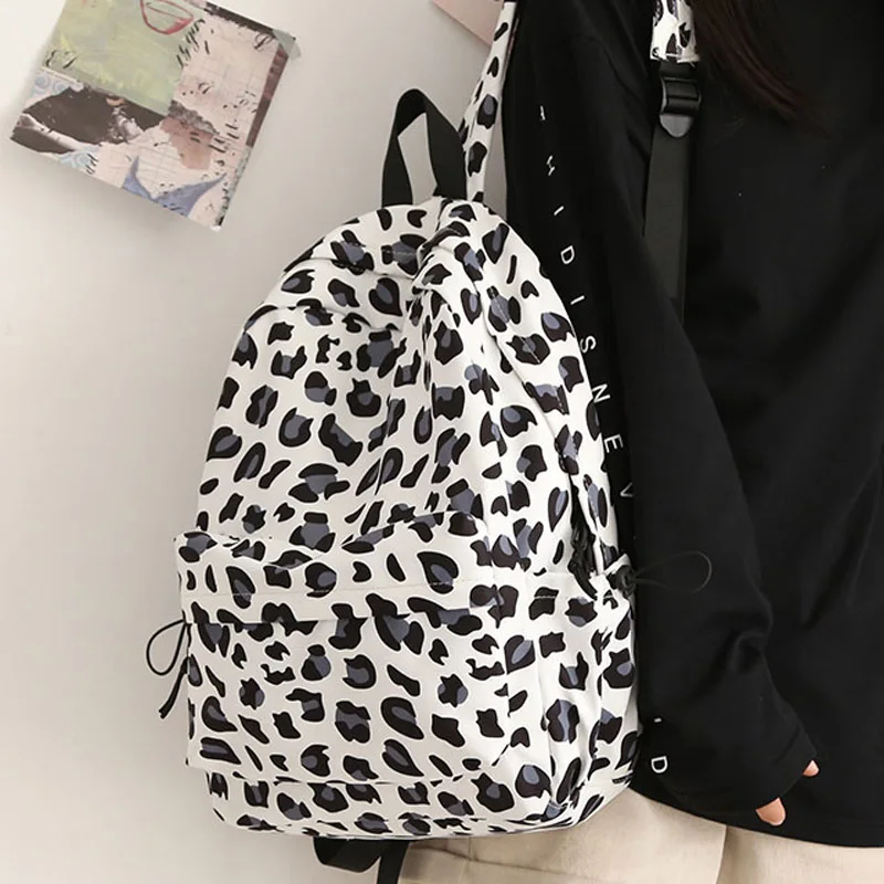 

Женский рюкзак с леопардовым принтом, милый школьный ранец для девочек-подростков, большая сумка для книг для студентов
