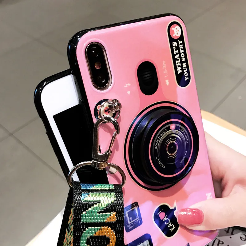 poco x3 case retro 3d camera phone case for xiaomi poco x3 nfc 2020 fashion silicone soft back cover with strap fundas free global shipping