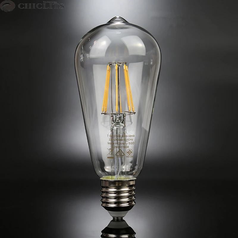 E27 Ampoule Светодиодная лампа 220 В 2 Вт 4 6 8 винтажная накаливания Эдисона светодиодные