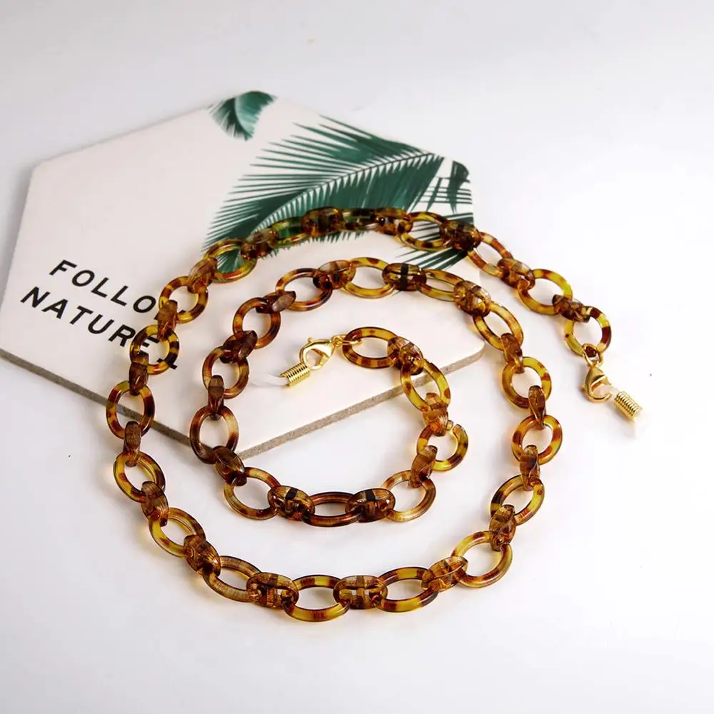 Skyrim модный Леопардовый цвет акриловый ремешок для очков цепочка солнцезащитных