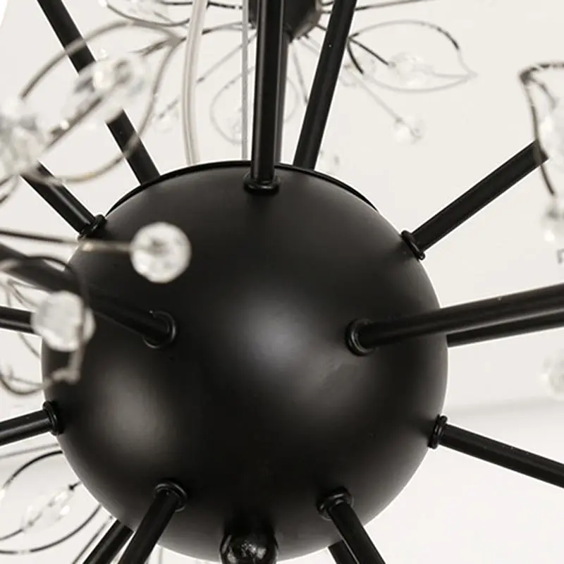 Скандинавский черный дизайн светодиодная лампа роскошная хрустальная люстра