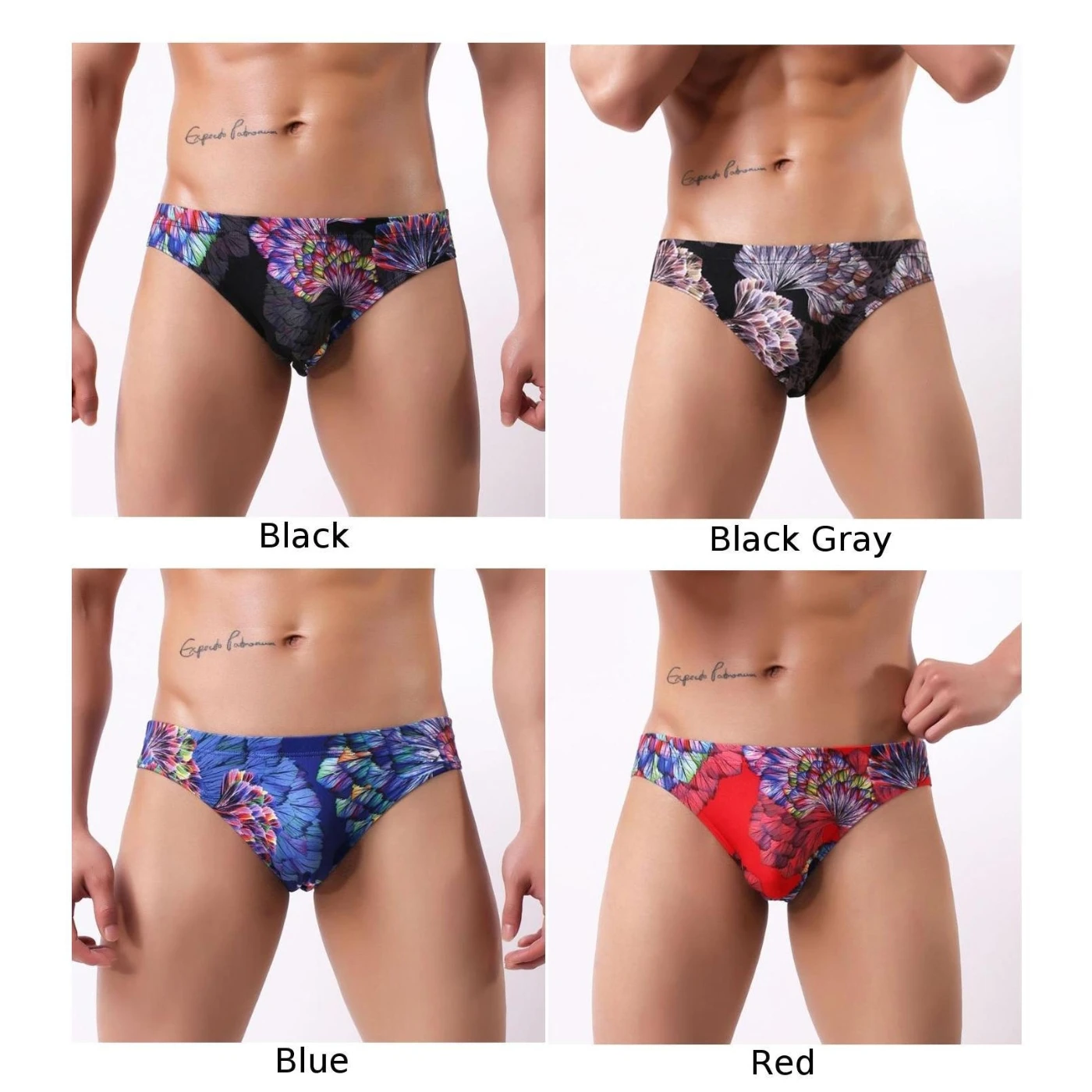 

Men's Briefs Sexy Mid Rise Briefs Print Breathable Bikini Underpants Comfortable Breathable Underwear Male Shorts