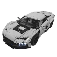 2683pcs moc sports car small particle diy building block vehicle toy with light for children toys light grey dynamic version