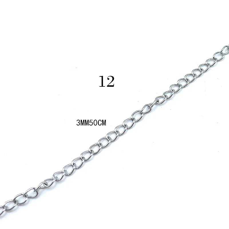 12 USENSET, звено, ожерелье s 304, цепи из нержавеющей стали, никогда не стираются, цветная бусина, коробка, киль, подвеска, ожерелье, ювелирные изделия, подарки - Окраска металла: 12