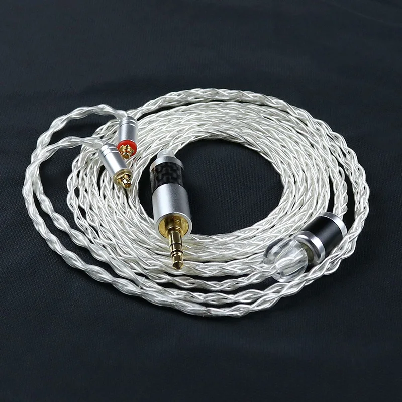 DIY 8 ядерный Медь посеребренные ручной тканые запасные аудио кабель для наушников