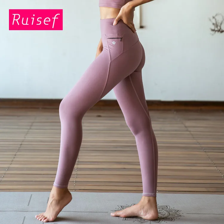 Спортивные бесшовные Легинсы телесного цвета с высокой талией штаны для йоги
