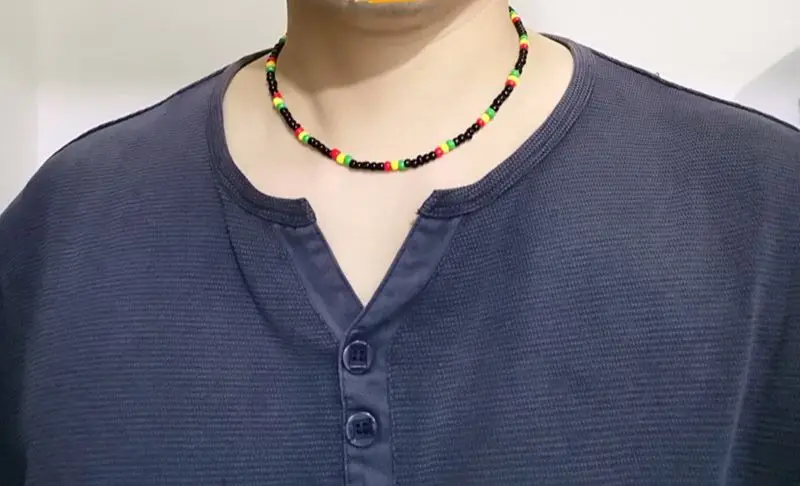 10x красные желтые зеленые черные стеклянные бусины Африка раста регги панк