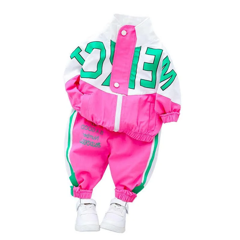 

Children Spring Clothes Baby Boys Girl Zipper Jacket Pants 2Pcs/sets Infant Casual Sportswear Autumn Kid Toddler Cotton Clothing