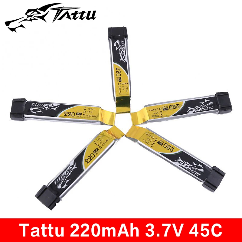 5 шт. Tattu 220 мАч 3 7 в 1S1P HV Lipo 45C 90C аккумулятор с Molex разъемом Eflite для крошечного