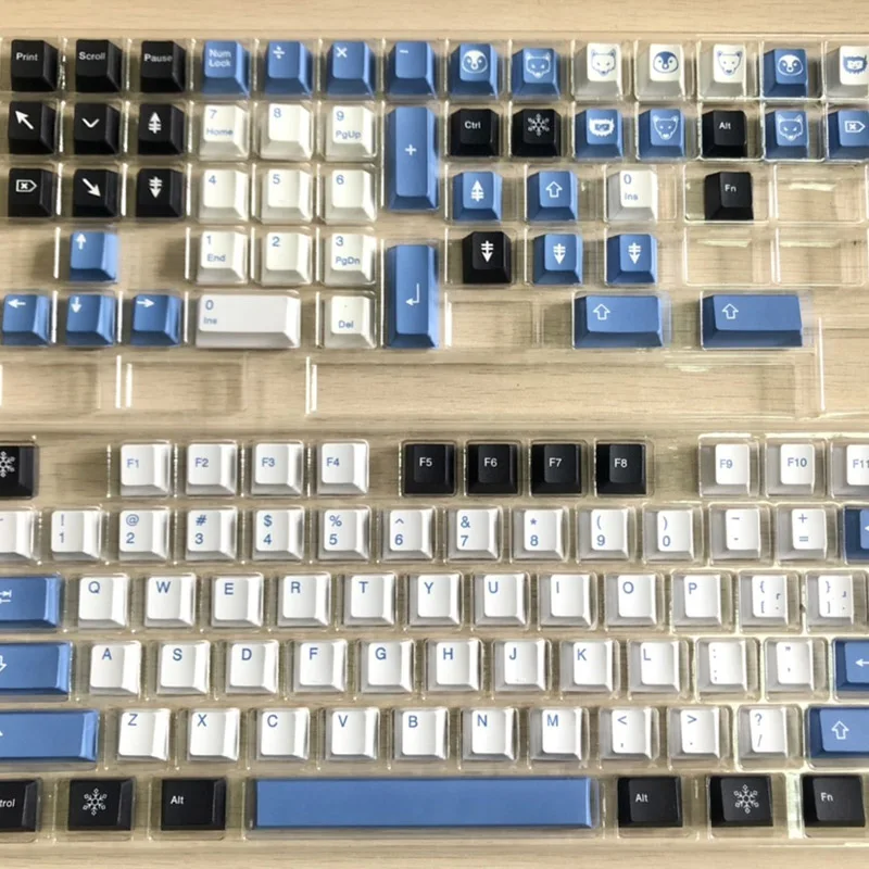 

129 шт. клавиатура Arctic Small Animal подходит для механической клавиатуры PBT сублимационная тема синяя Клавиатура Cherry Factory