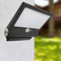 solar powered 30 led pir motion sesnor waterproof street security light wall lamp with magnet base for outdoor garden