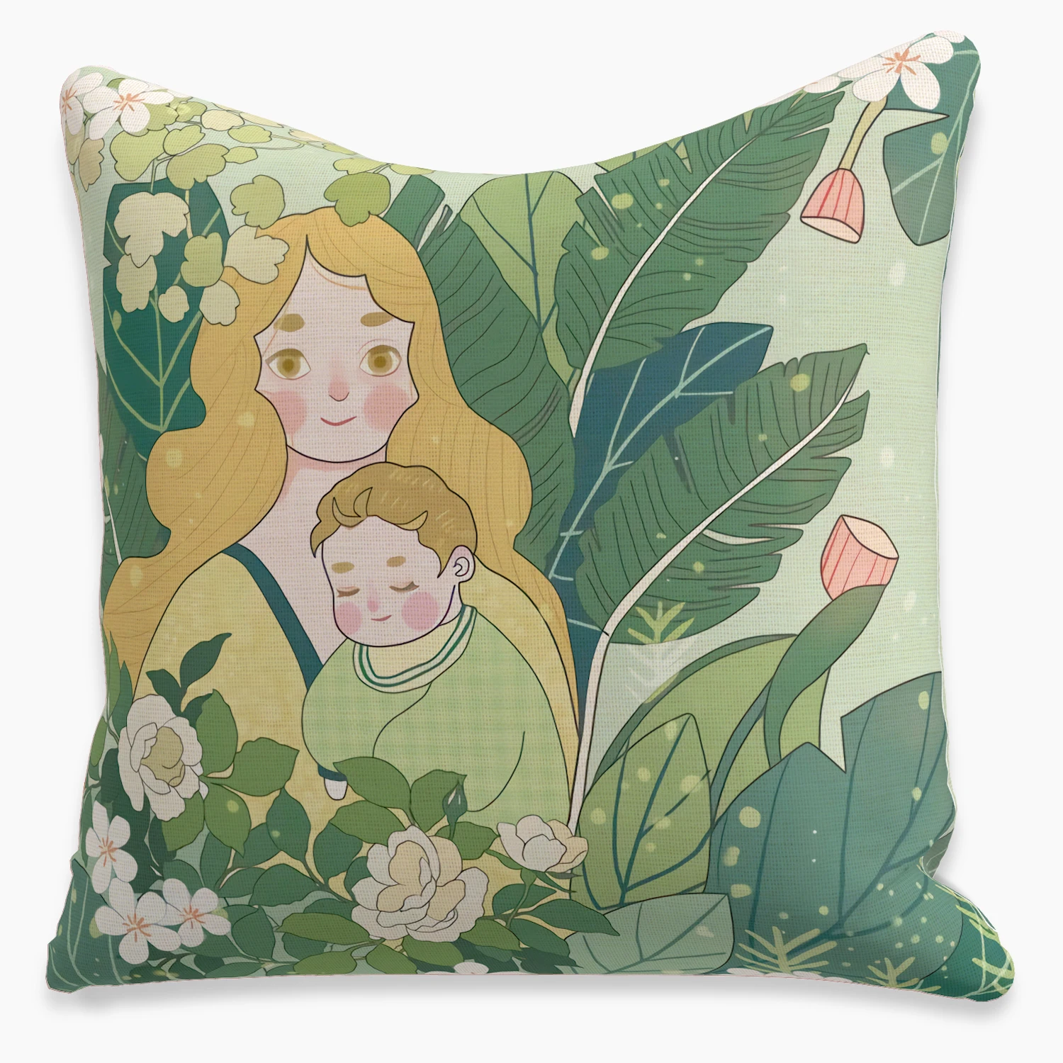 Pillow Case Girl Leaves English Phrases Square Cushion Cover Polyester Throw Pillows Cushions For Home Decor 45x45cm | Дом и сад