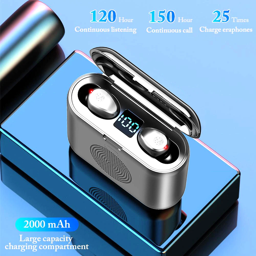 

Беспроводные bluetooth-наушники Mini 3 в 1, сенсорная Спортивная Беспроводная стереогарнитура, динамик с объемным звуком 9D, поддержка мобильных зв...