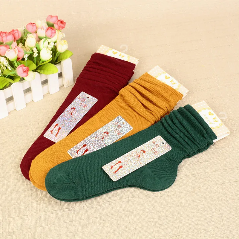 2 Pairs Women's Pile Soft Fashion Long tube Sock autumn and winter cotton thin Solid color etro Sensual boots socks | Женская одежда