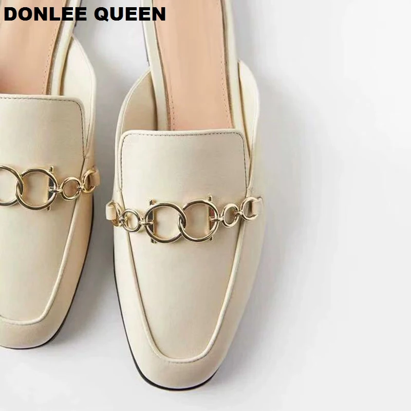 

Women Flat Slippers New Fashion Close Toe Mule Shoes Women Slip On Casual Loafers Brand Slide Summer Flip Flops zapatos de mujer