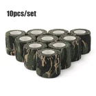 10 шт.компл. 4,5 м камуфляжная эластичная лента для обертывания охоты Маскировка эластопласт самоклеящаяся лента до колена и щиколотки