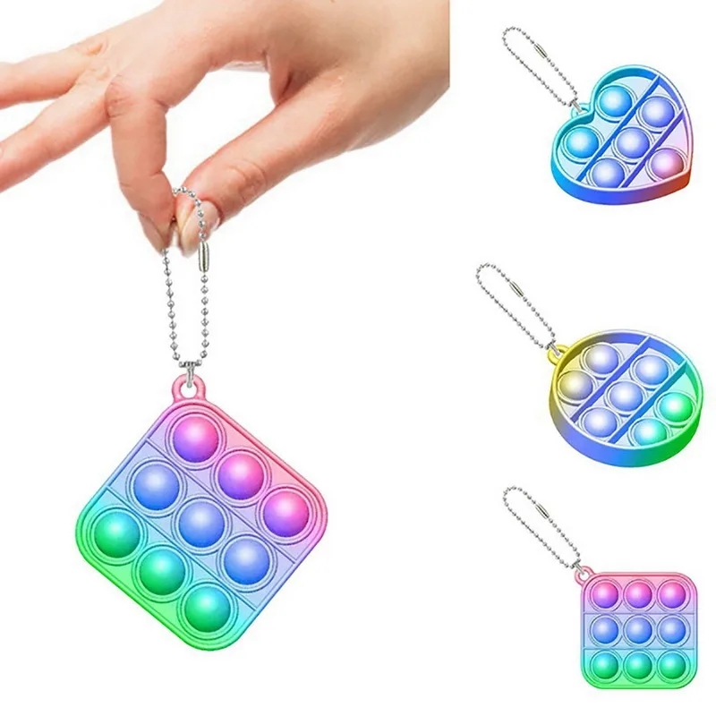 

Mini Push Pop Bubble Sensory Toy Autism Needs Squishy Stress Reliever Toys Adult Child Funny Anti-stress Pop Fidget Keychain